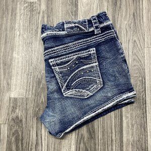 MAURICES Low Rise Acid Wash Blue Denim Boyfriend Jean Shorts Women's Size 5/6